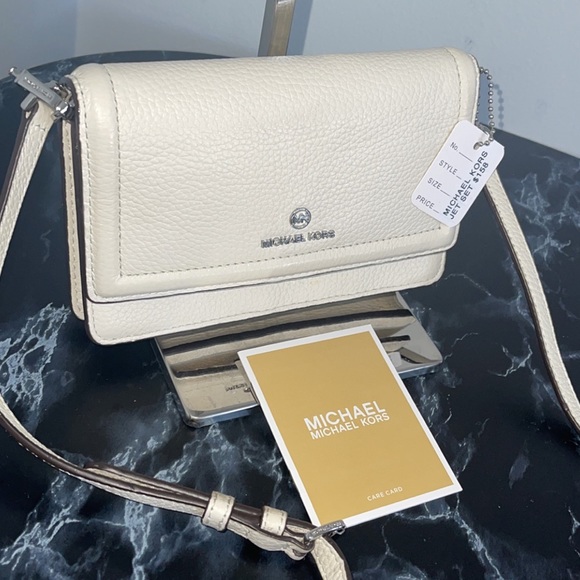 MICHAEL Michael Kors Handbags - MICHAEL MICHAEL KORS Jet Set Charm Small Phone Crossbody Optic White AUTHENTIC